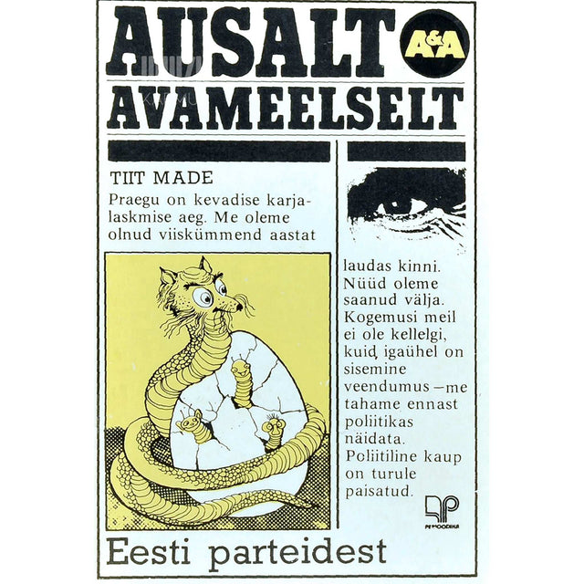 ... - Ausalt ja avameelselt Eesti parteidest 1. osa. Eesti Sotsiaal-Demokraatlik Iseseisvuspartei, Eesti Demokraatlik Tööerakond, Eesti Kristlik Demokraatlik Erakond jt.