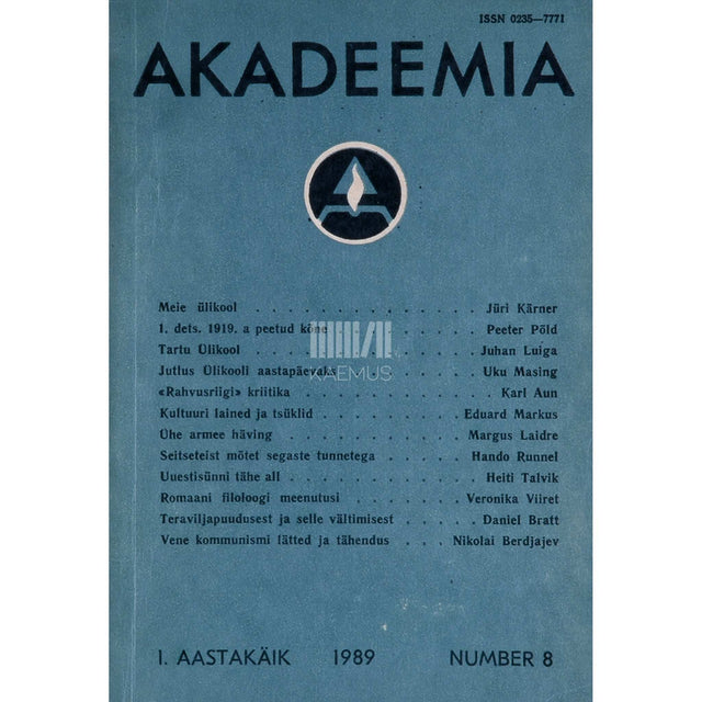 ... - Akadeemia 8/1989