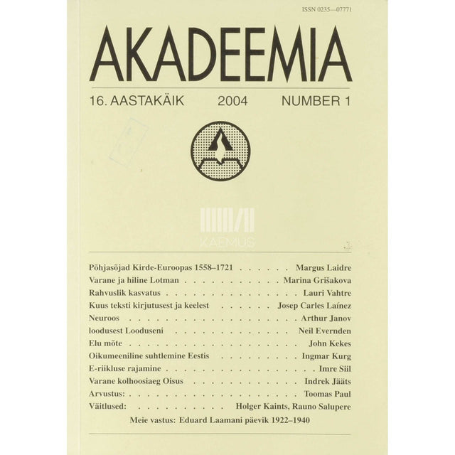 … - Akadeemia 1/2004