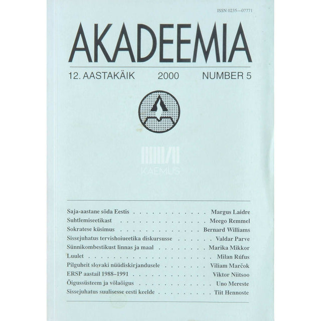 … - Akadeemia 5/2000