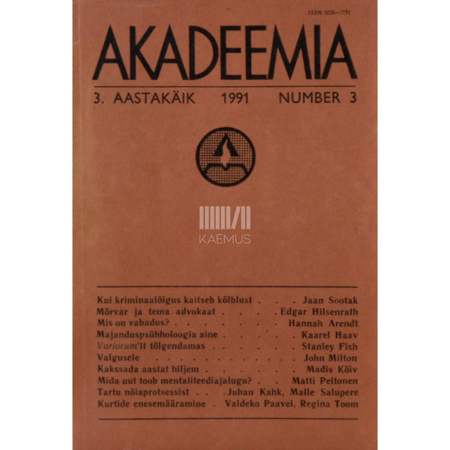 … - Akadeemia 3/1991