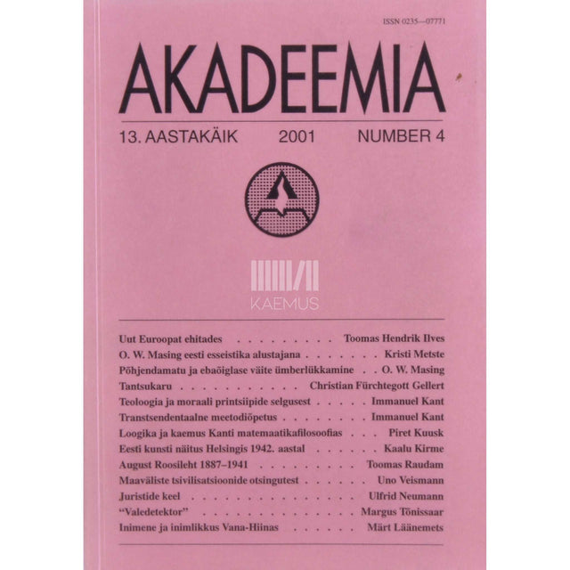 … - Akadeemia 4/2001