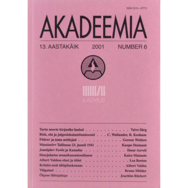 … - Akadeemia 6/2001