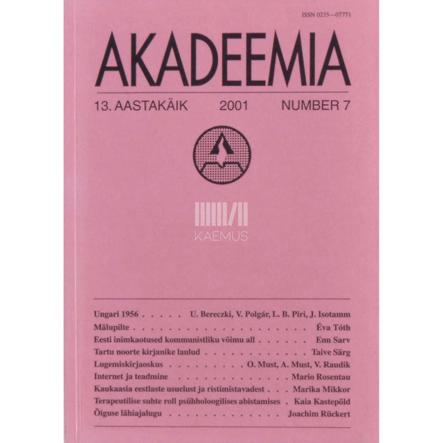 … - Akadeemia 7/2001