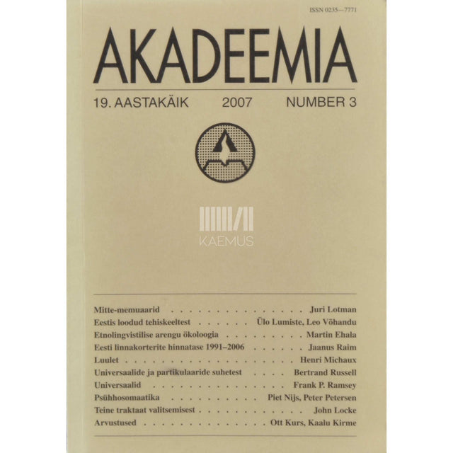 … - Akadeemia 3/2007