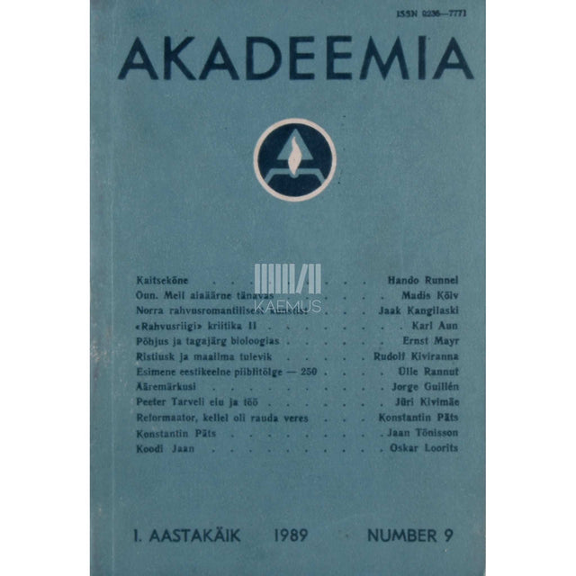 … - Akadeemia 9/1989