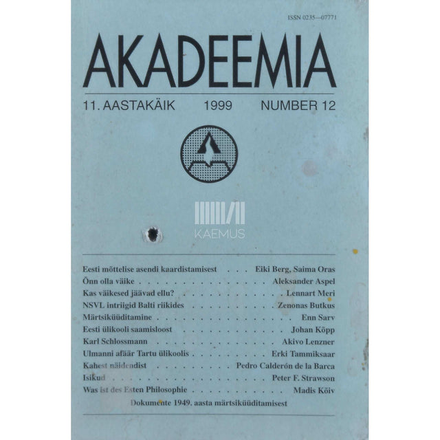 … - Akadeemia 12/1999