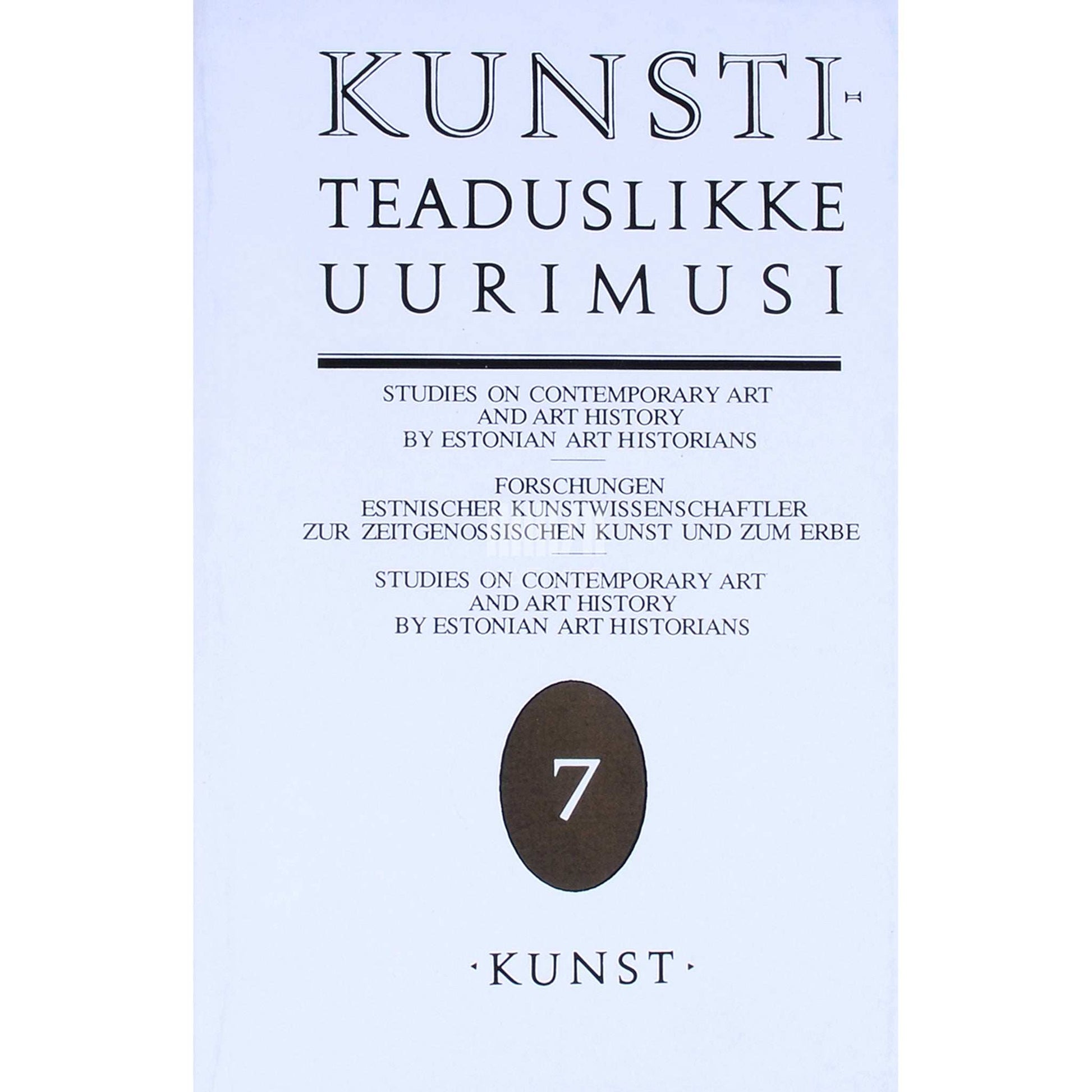 ... - Kunstiteaduslikke uurimusi 7. osa