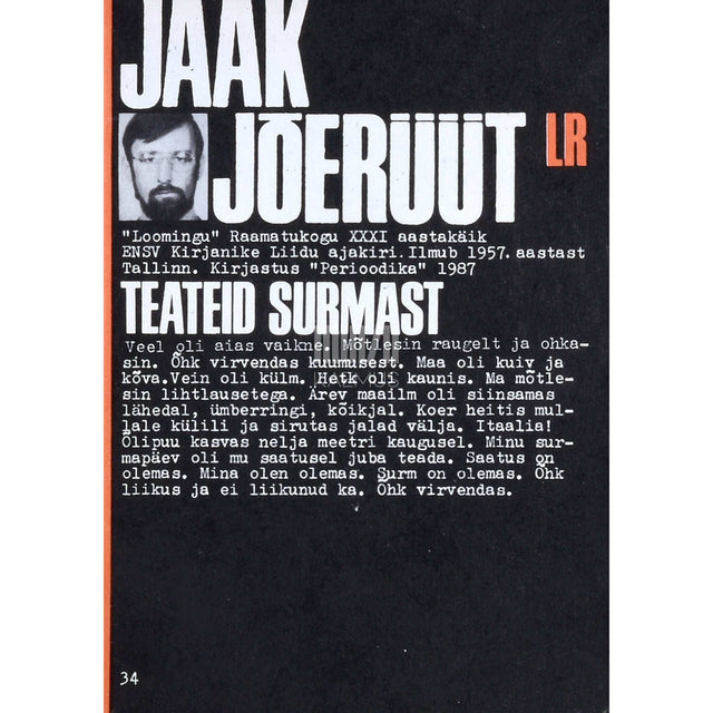Jaak Jõerüüt - Teateid surmast