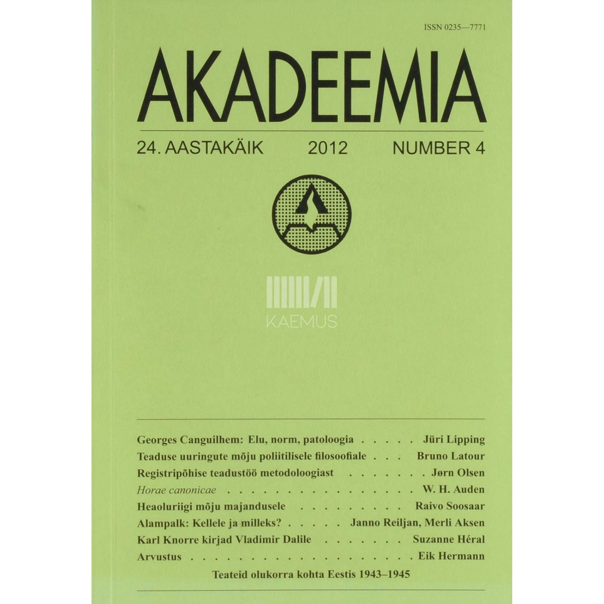 … - Akadeemia 4/2012