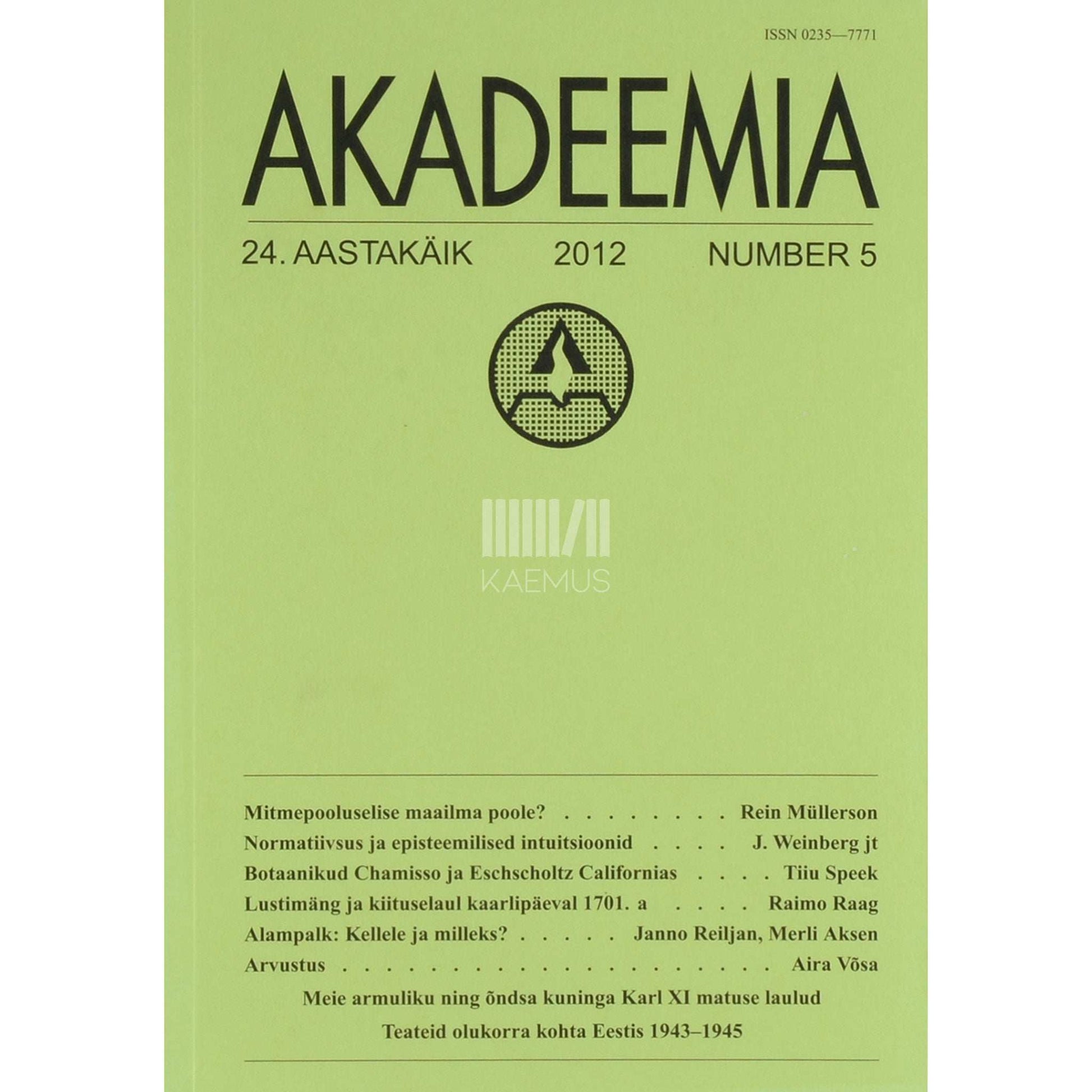 … - Akadeemia 5/2012
