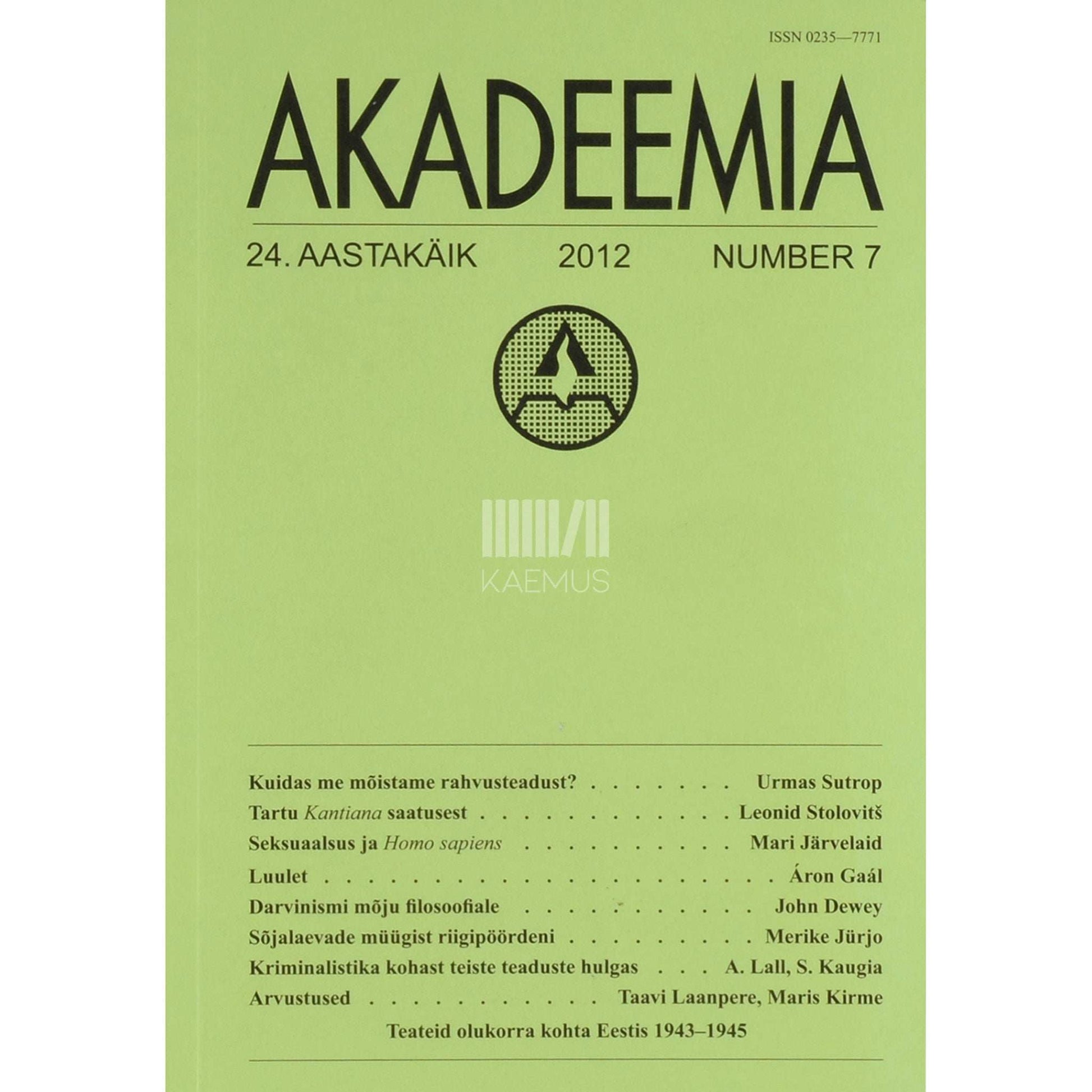… - Akadeemia 7/2012