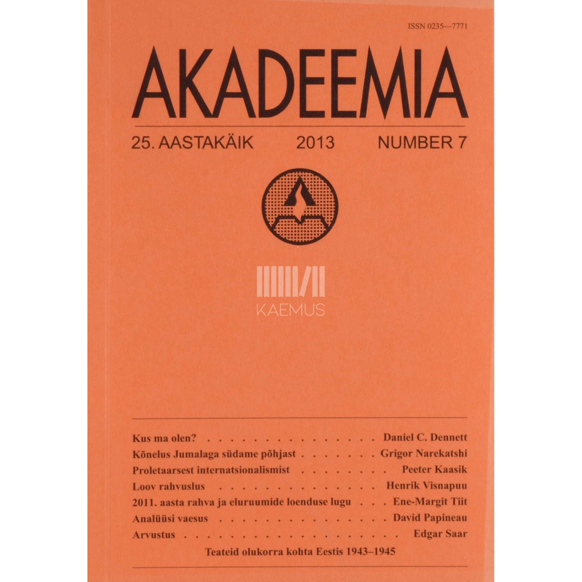 … - Akadeemia 7/2013