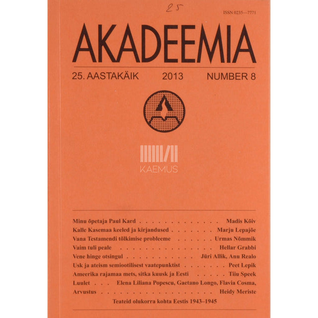 ... - Akadeemia 8/2013