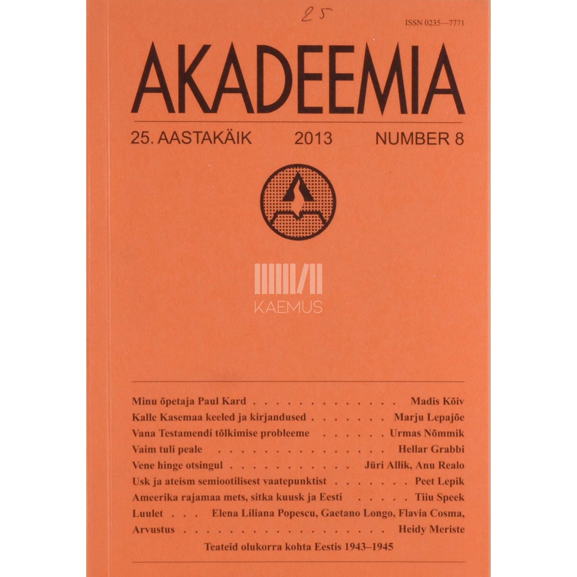 ... - Akadeemia 8/2013
