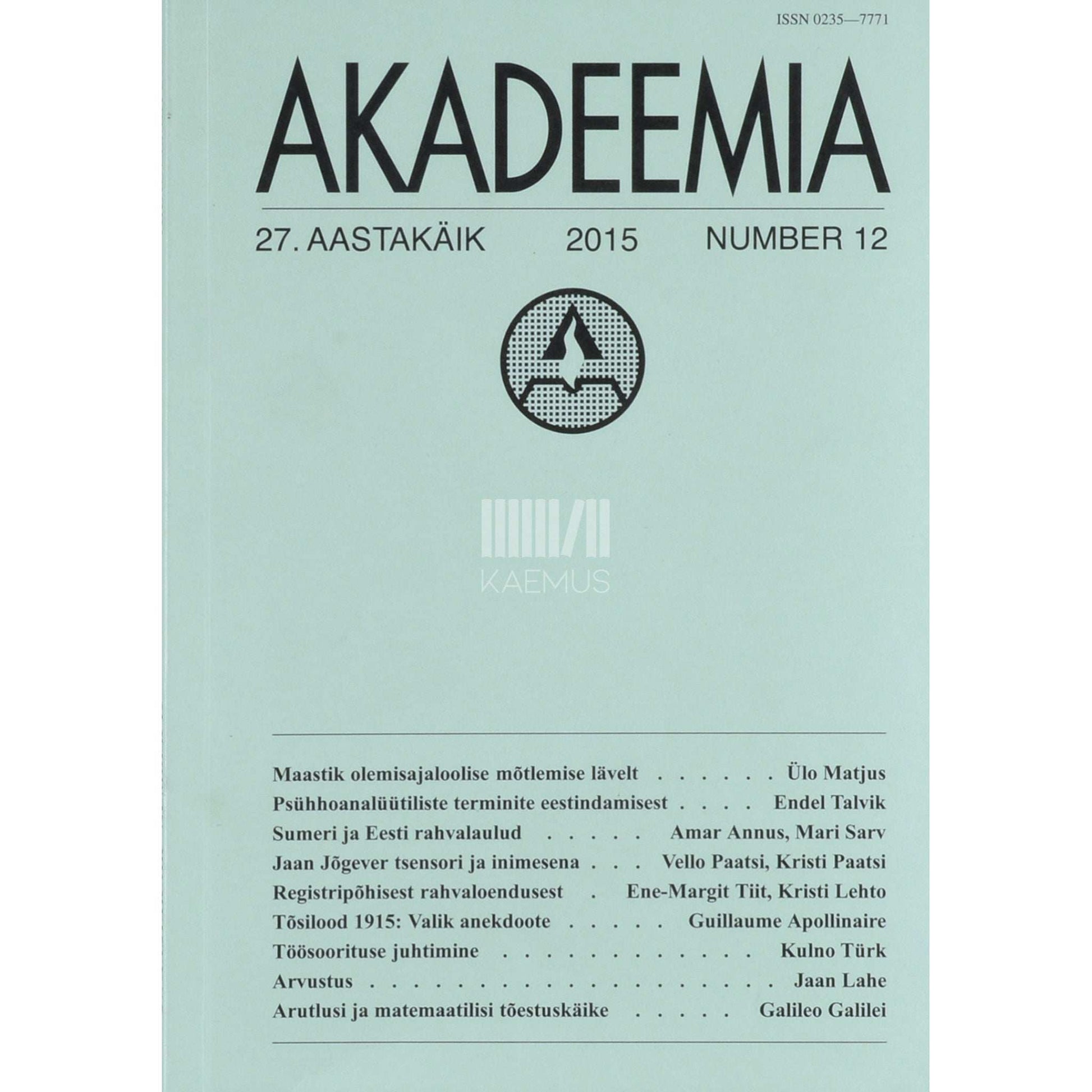 … - Akadeemia 12/2015