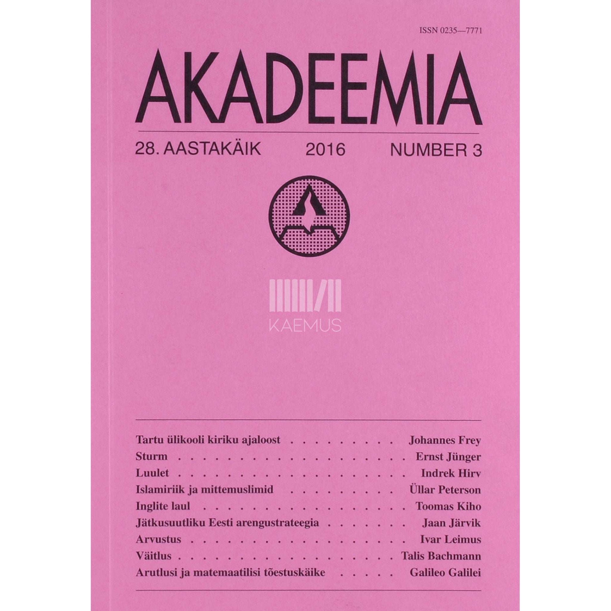 ... - Akadeemia 3/2016