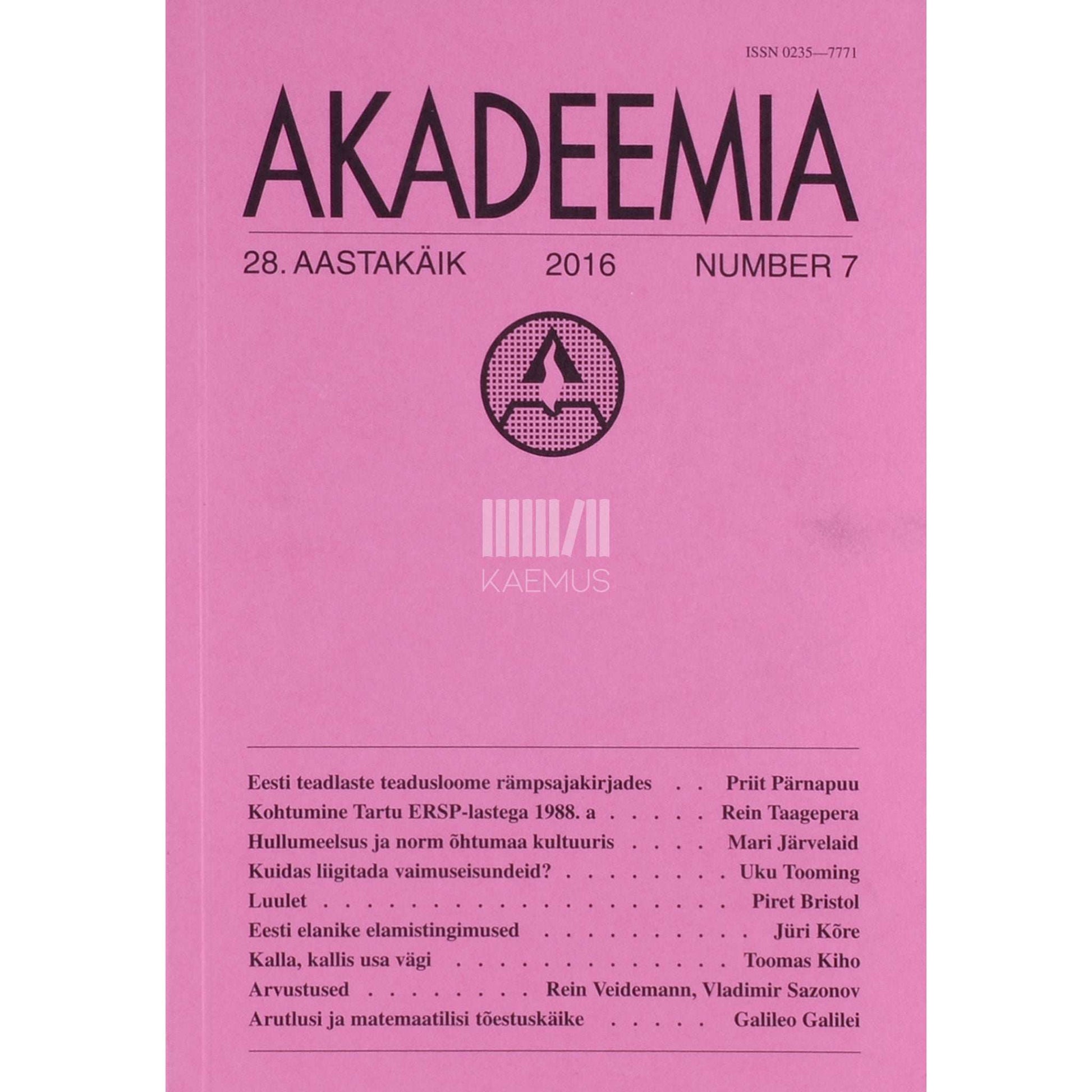 … - Akadeemia 7/2016