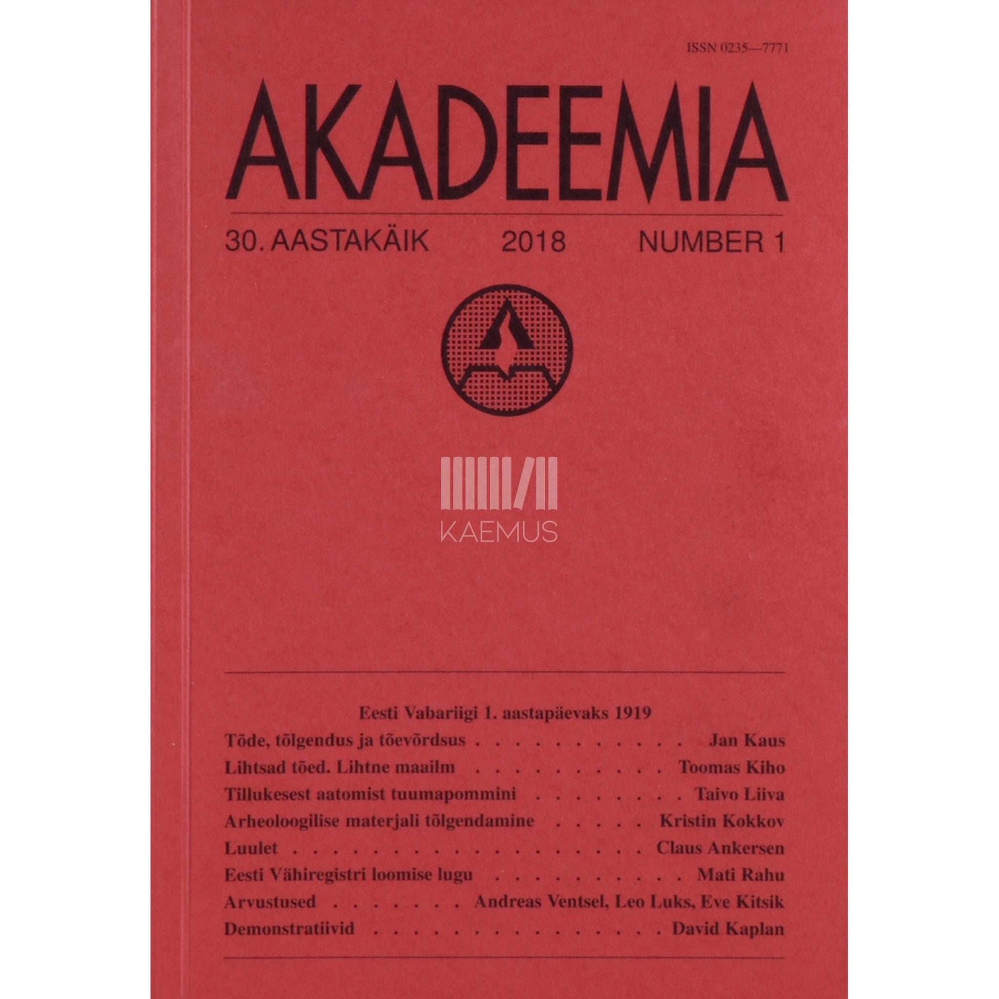 … - Akadeemia 1/2018