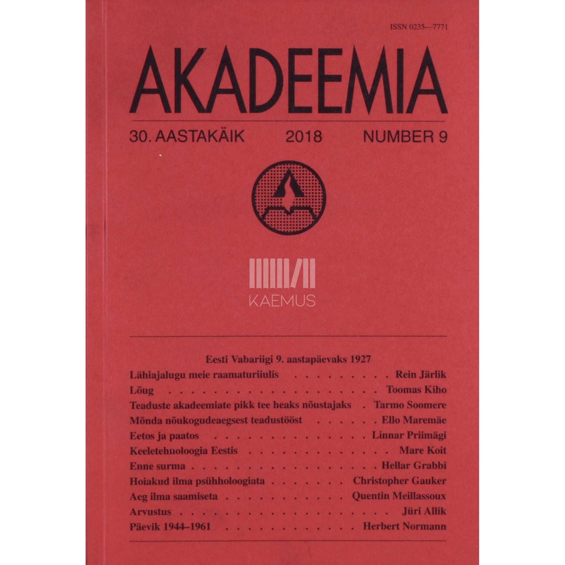 … - Akadeemia 9/2018