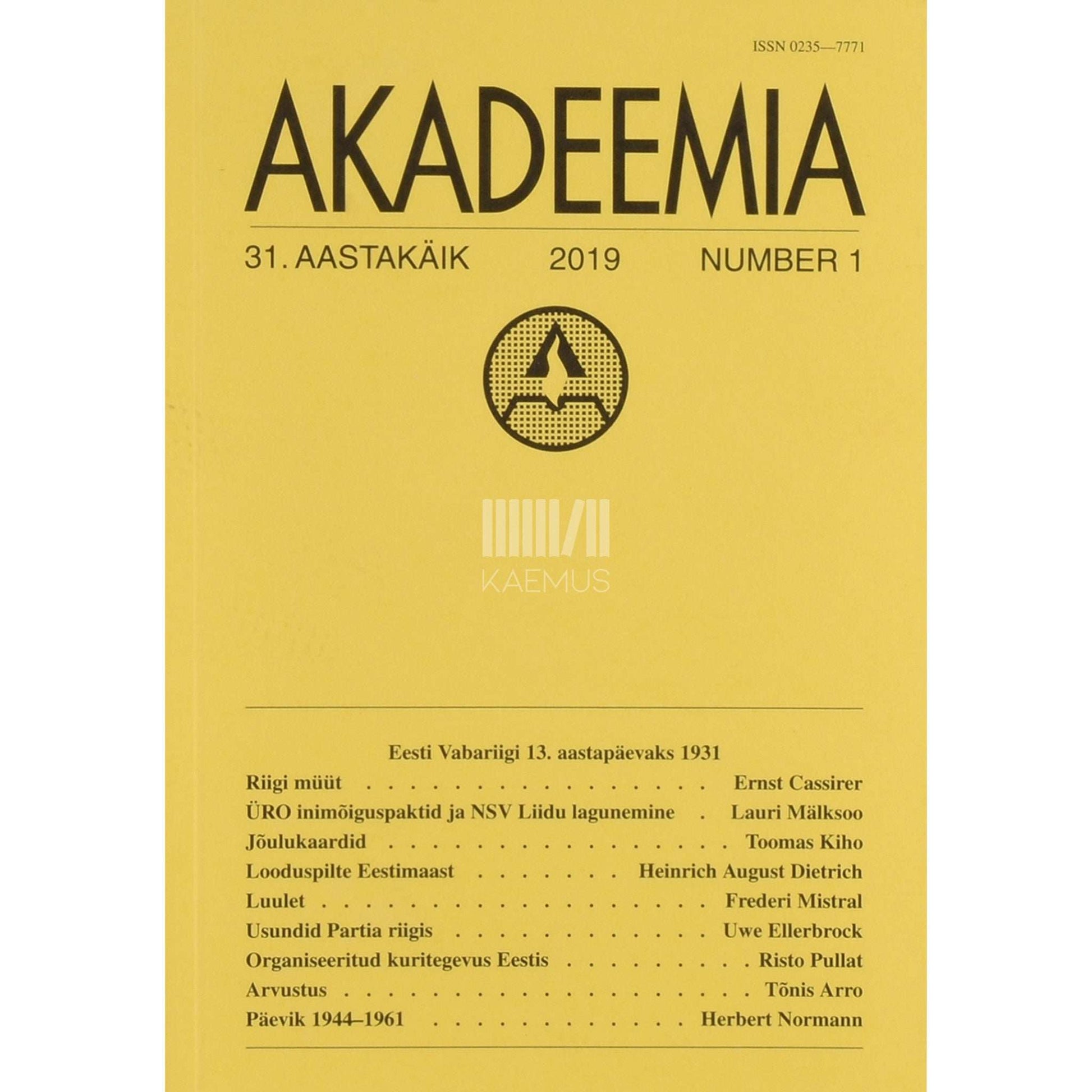 … - Akadeemia 1/2019