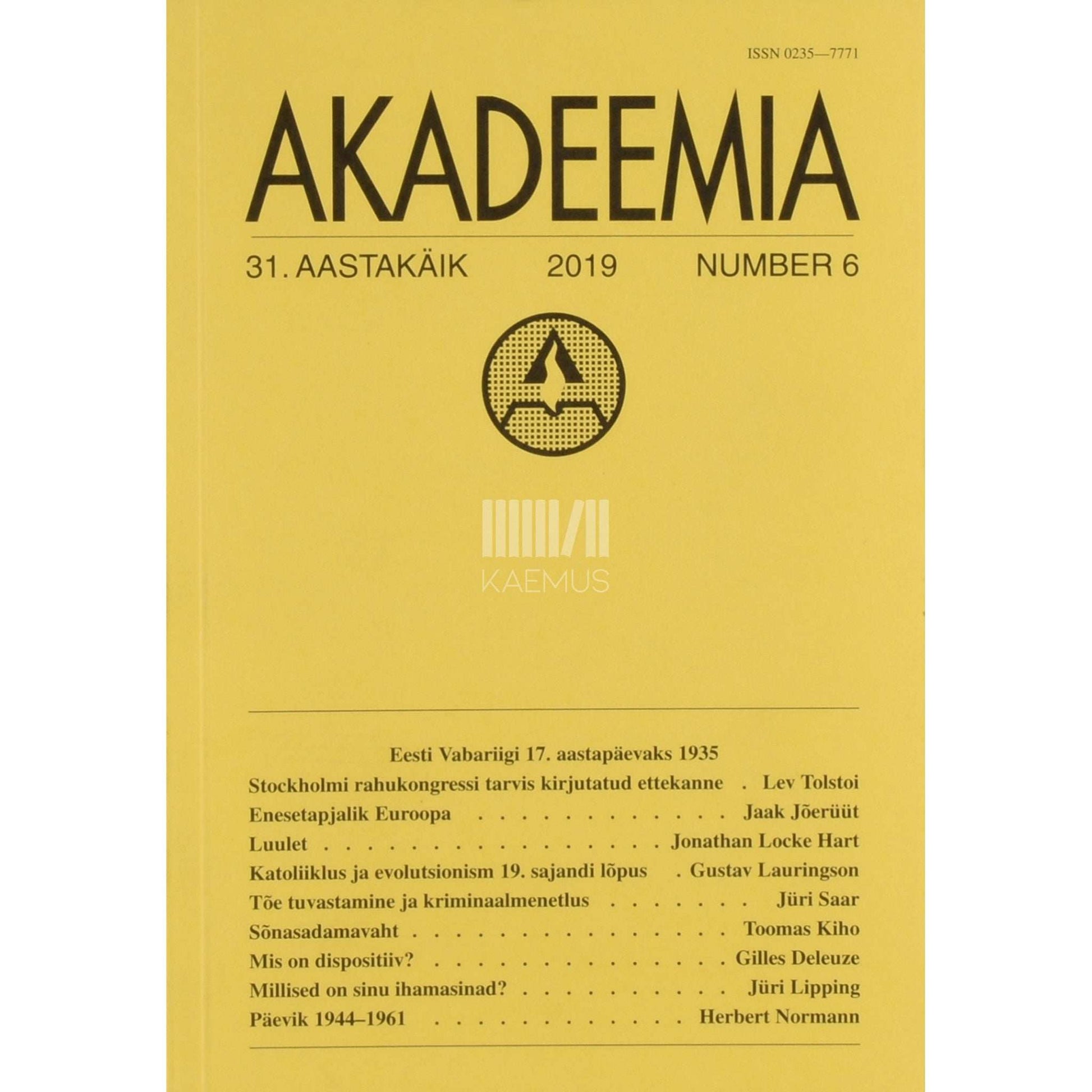 ... - Akadeemia 6/2019