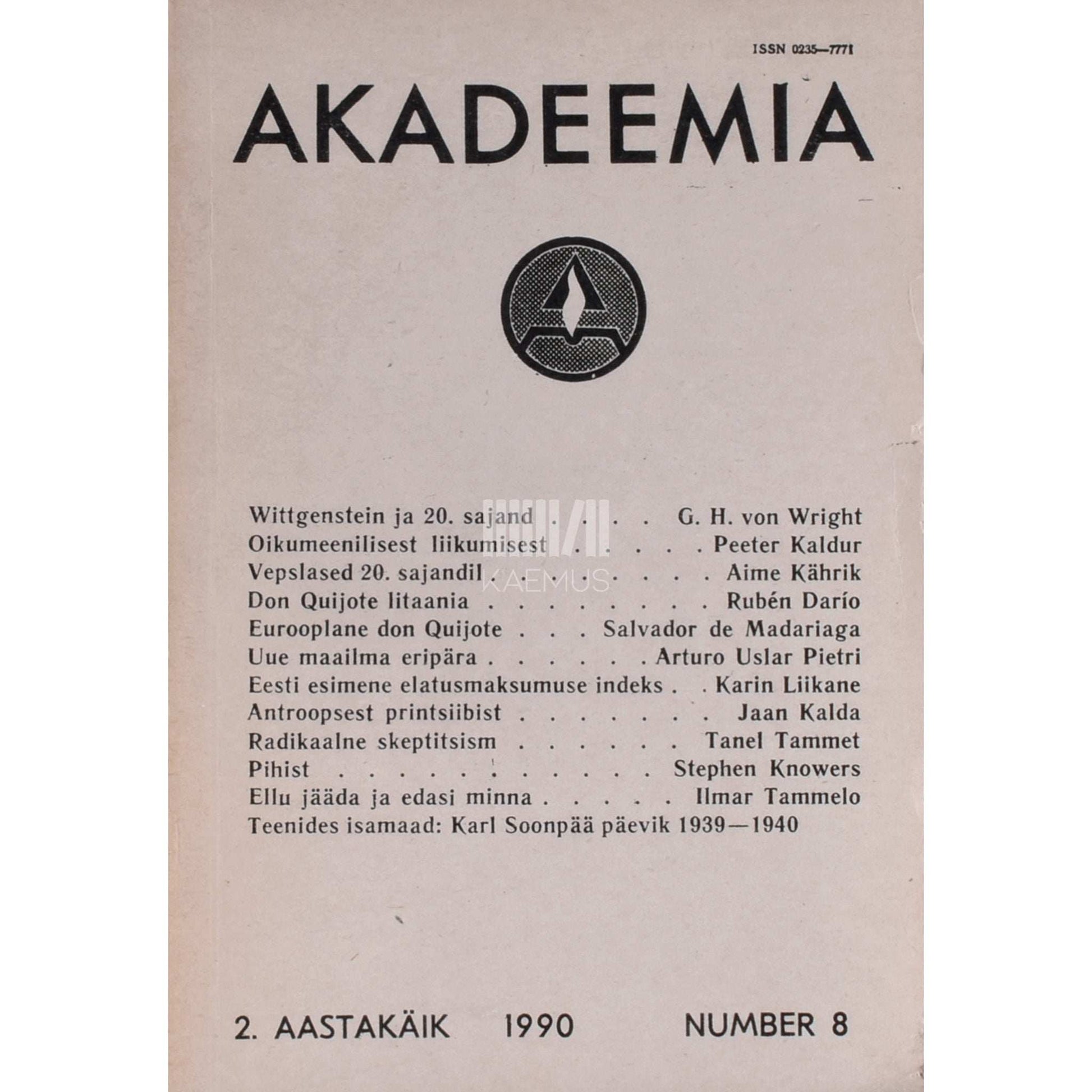 … - Akadeemia 8/1990