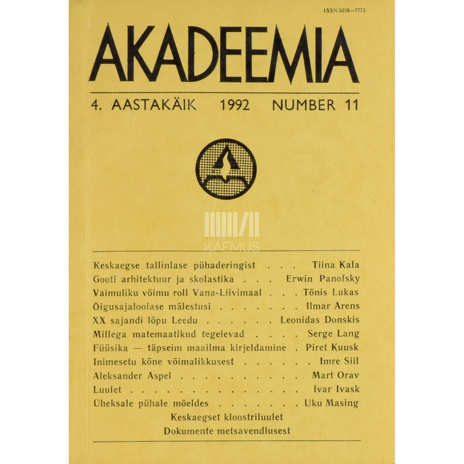 ... - Akadeemia 11/1992