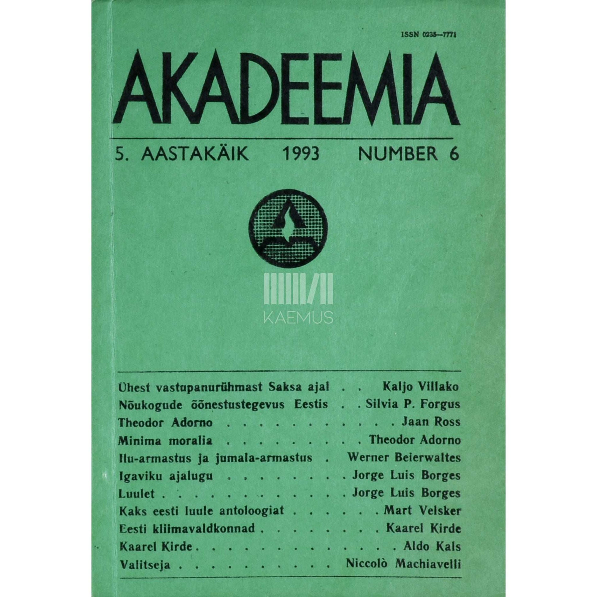 ... - Akadeemia 6/1993
