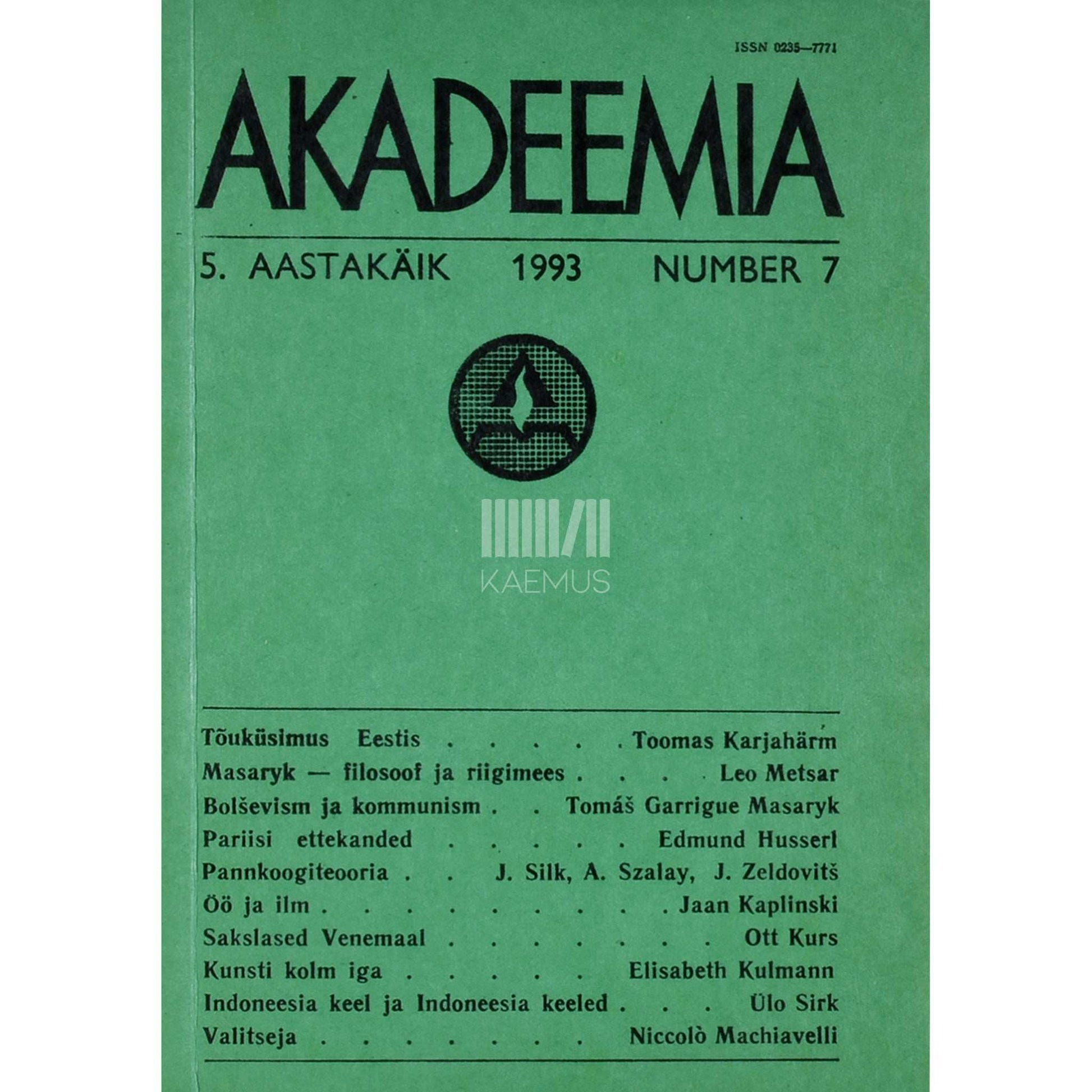 ... - Akadeemia 7/1993