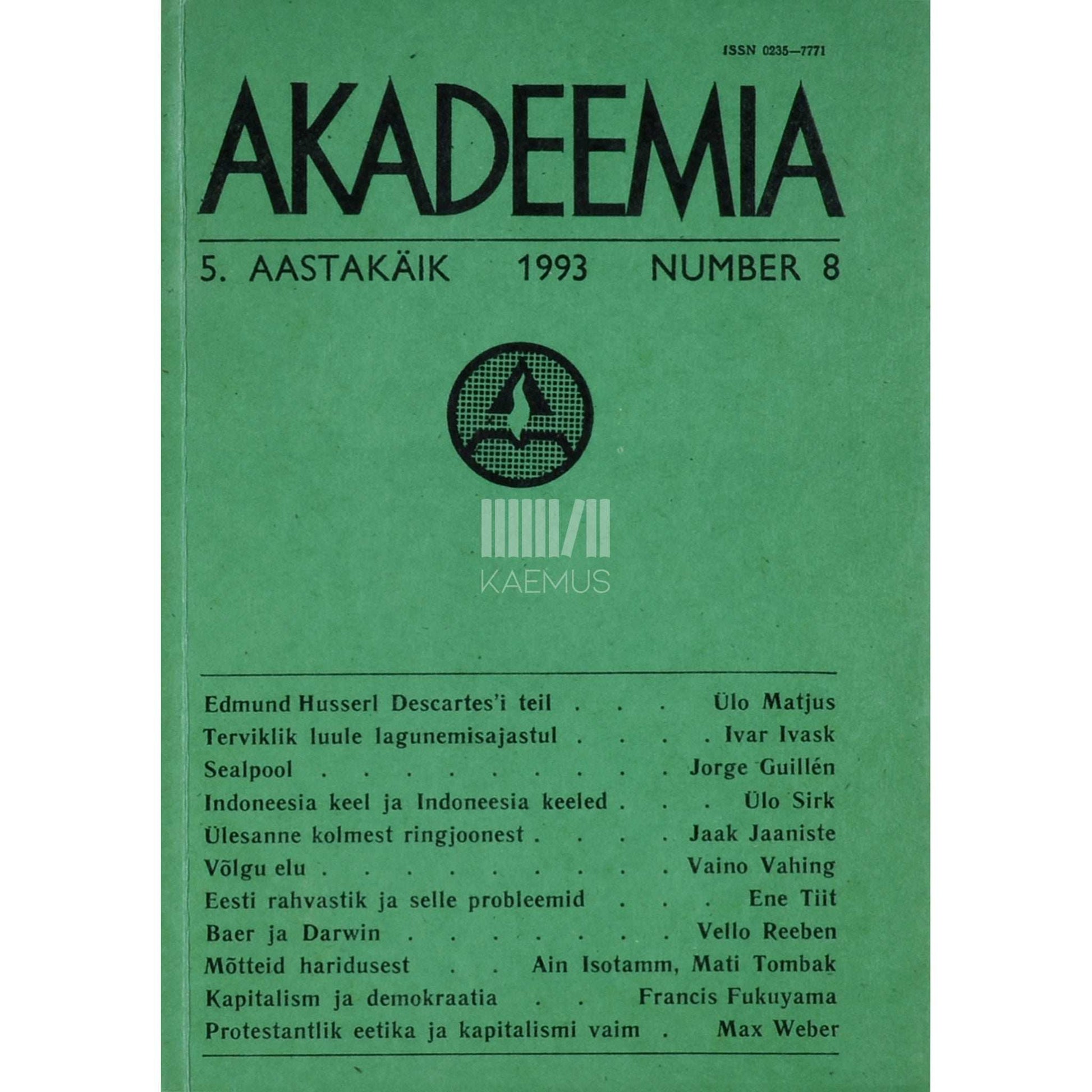 ... - Akadeemia 8/1993