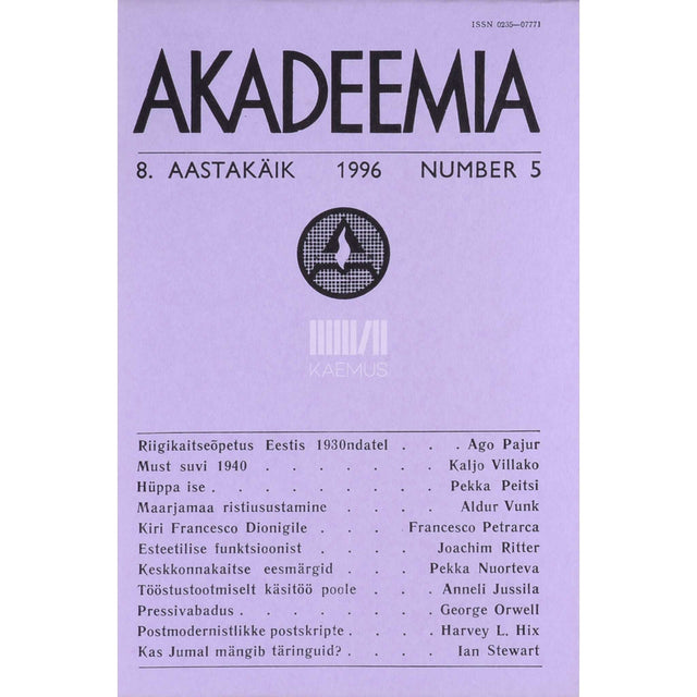… - Akadeemia 5/1996