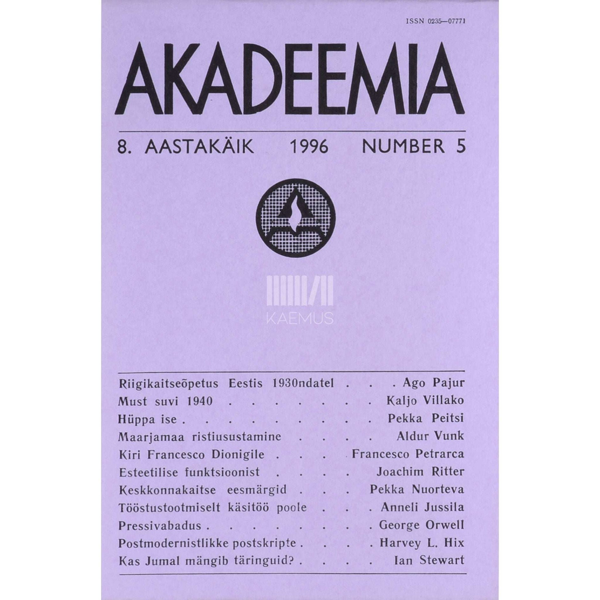 … - Akadeemia 5/1996