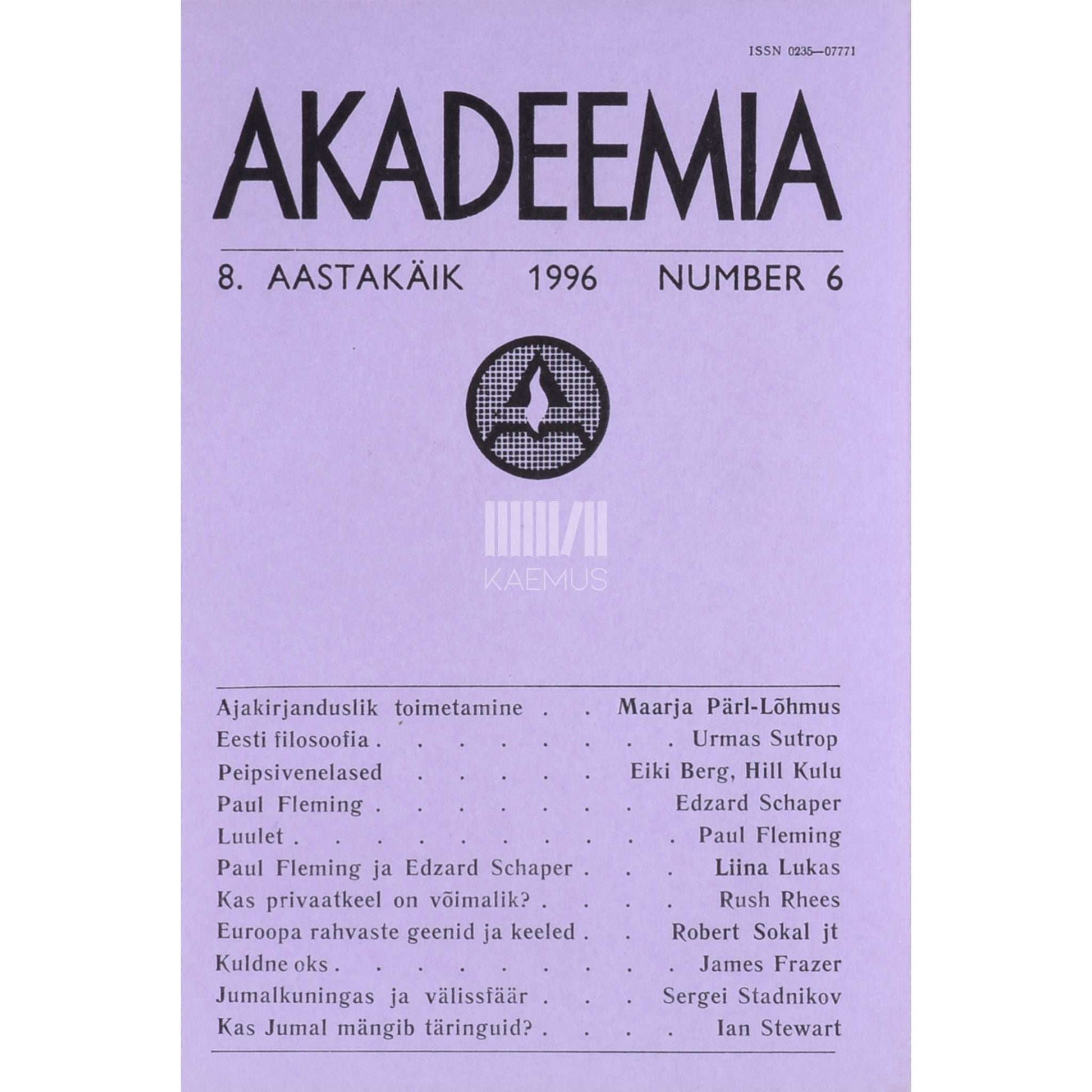 … - Akadeemia 6/1996