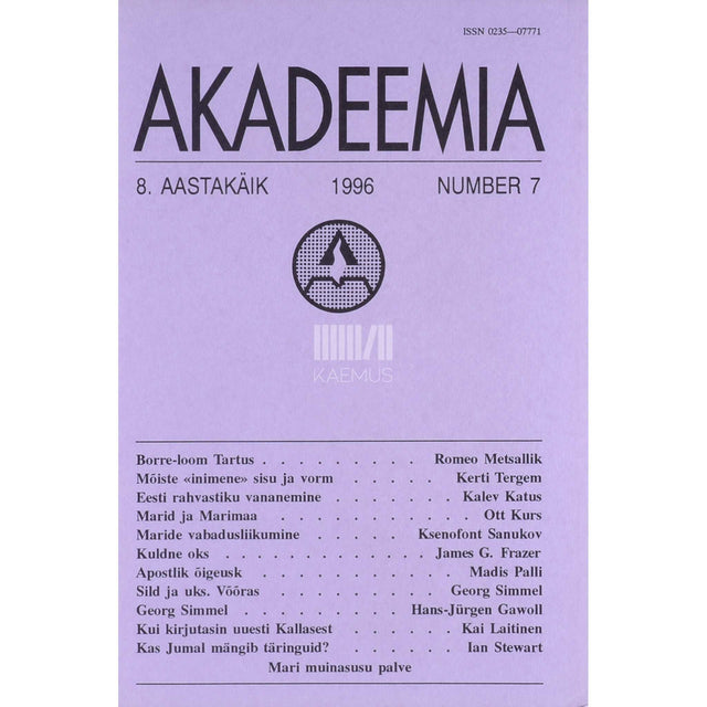 ... - Akadeemia 7/1996