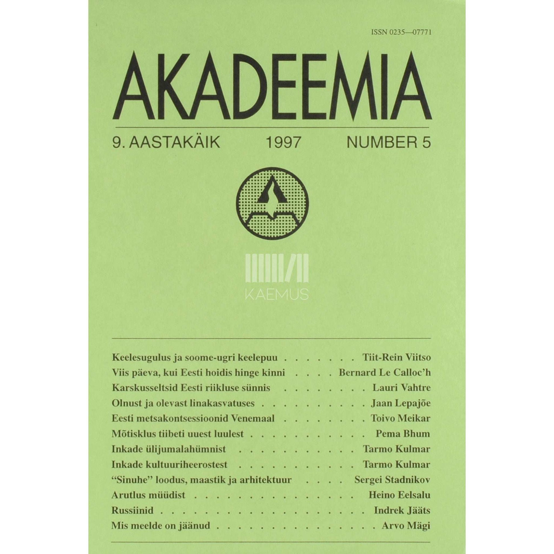 … - Akadeemia 5/1997