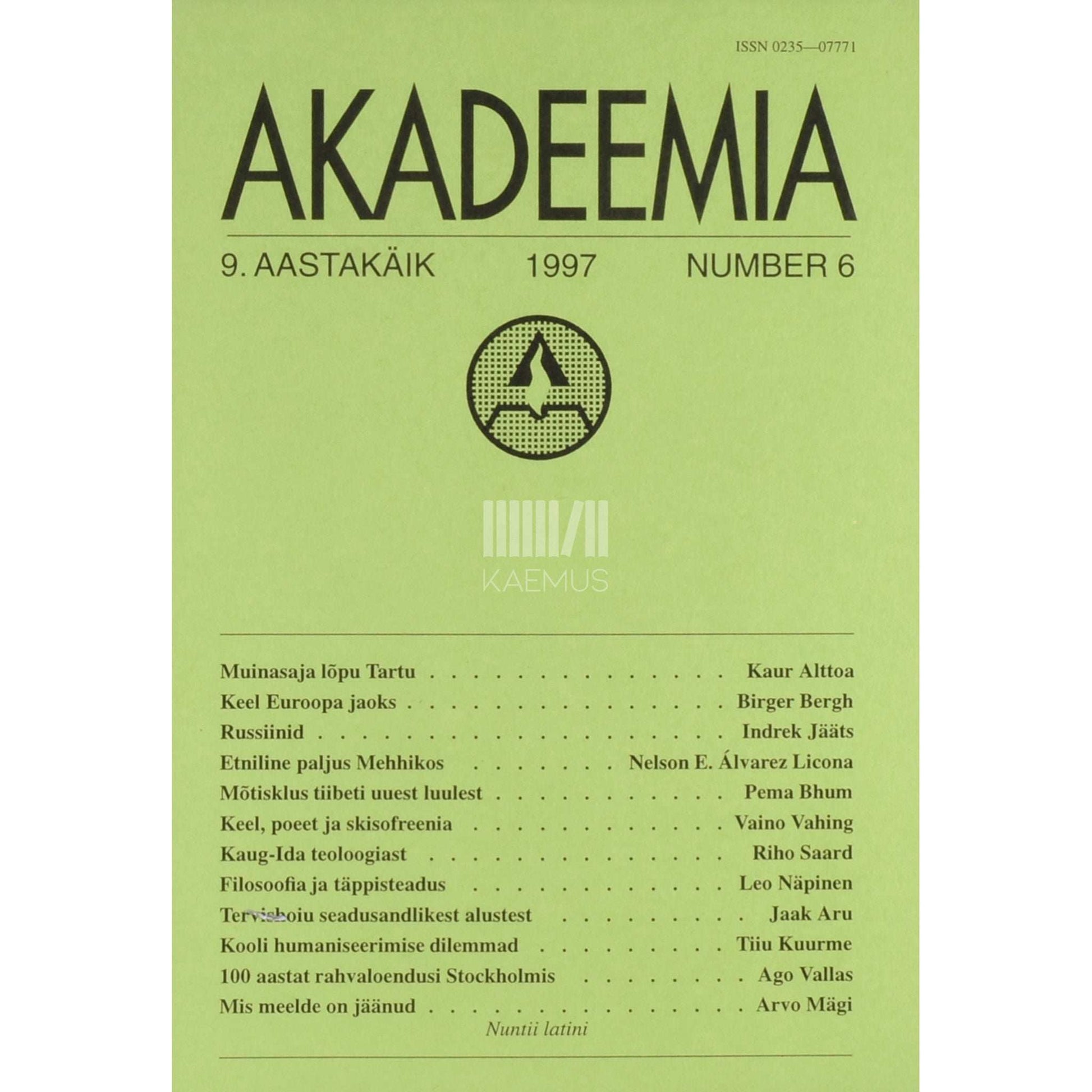 … - Akadeemia 6/1997