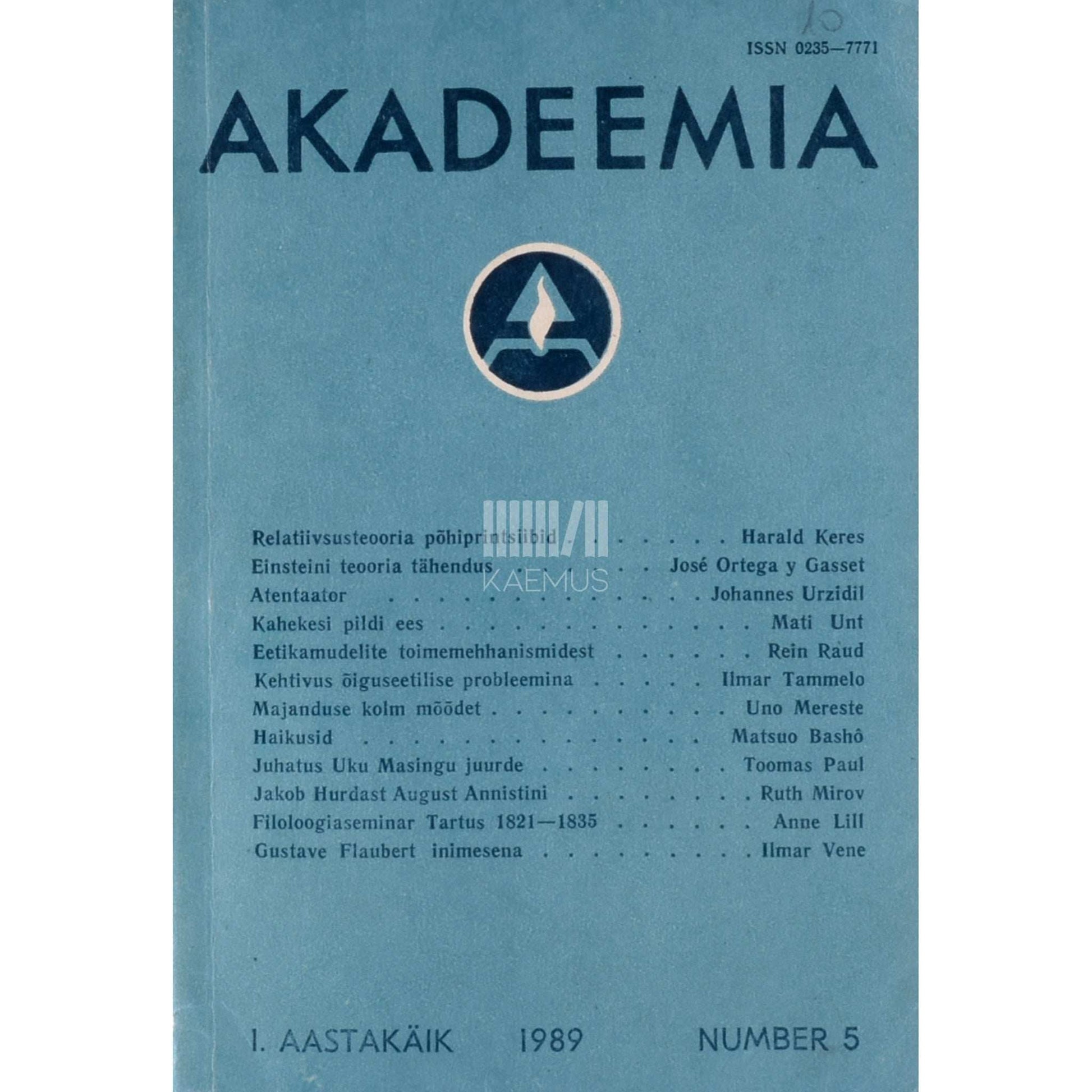 … - Akadeemia 5/1989