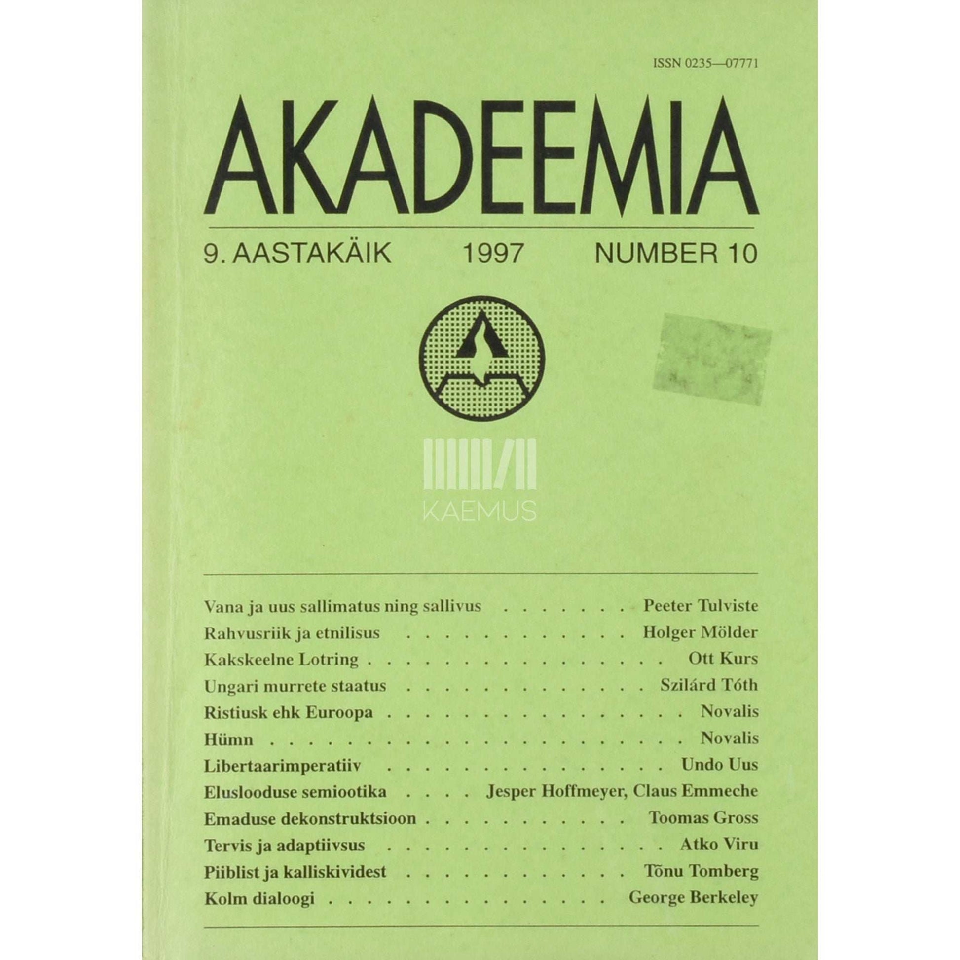 … - Akadeemia 10/1997