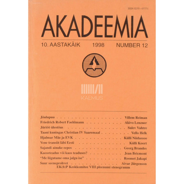 … - Akadeemia 12/1998