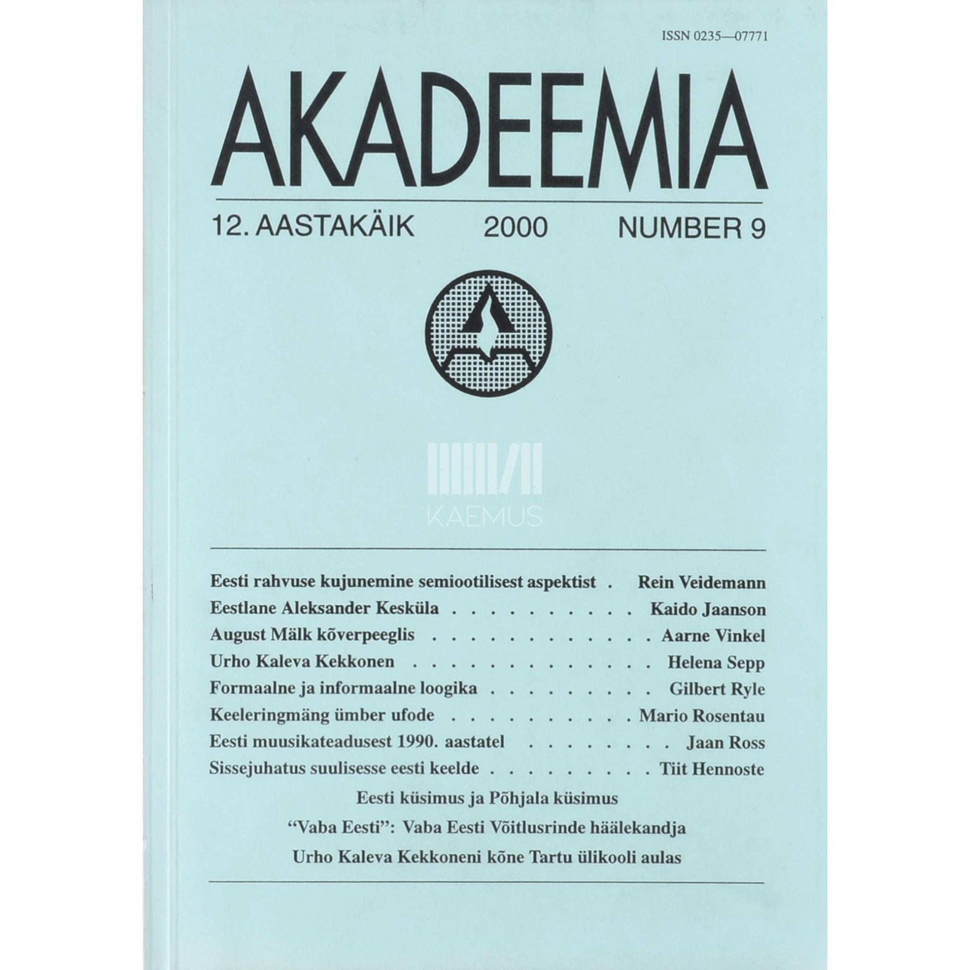 ... - Akadeemia 9/2000