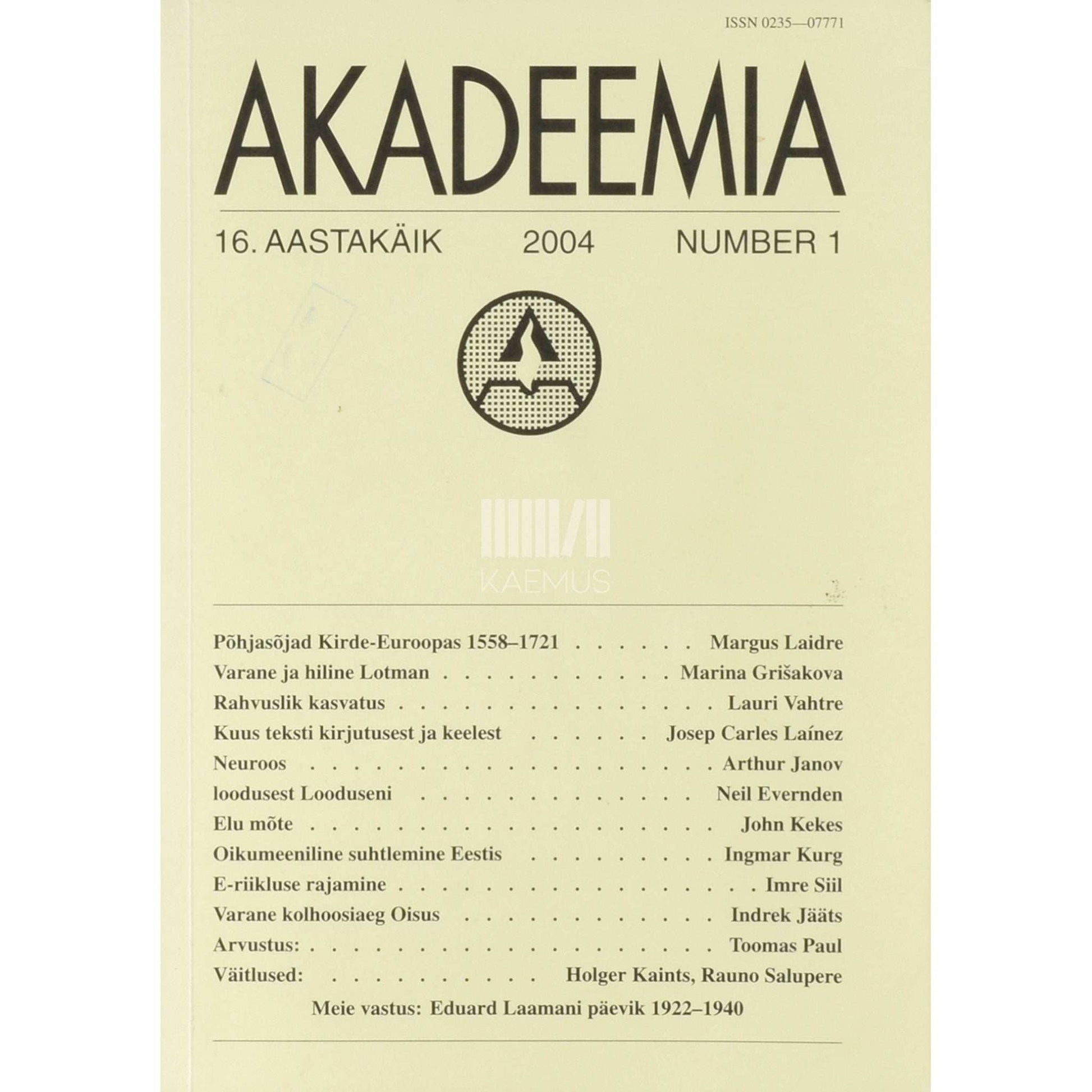 … - Akadeemia 1/2004