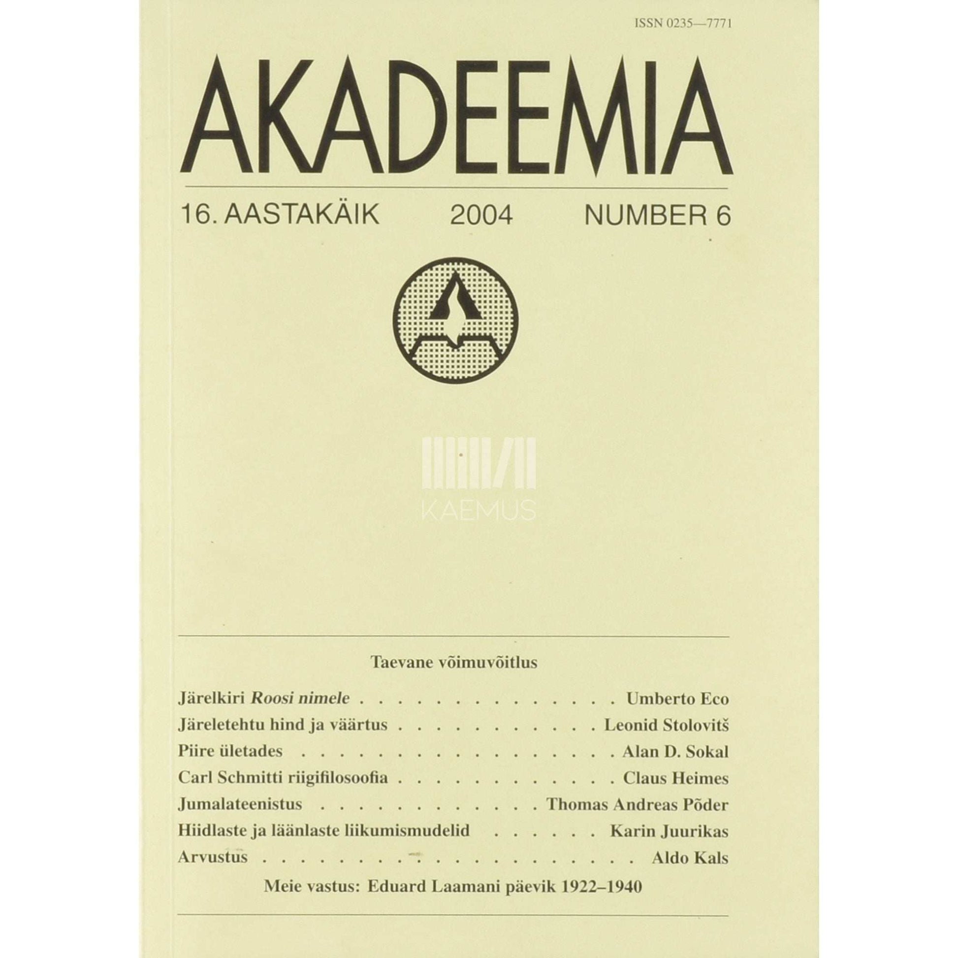 … - Akadeemia 6/2004