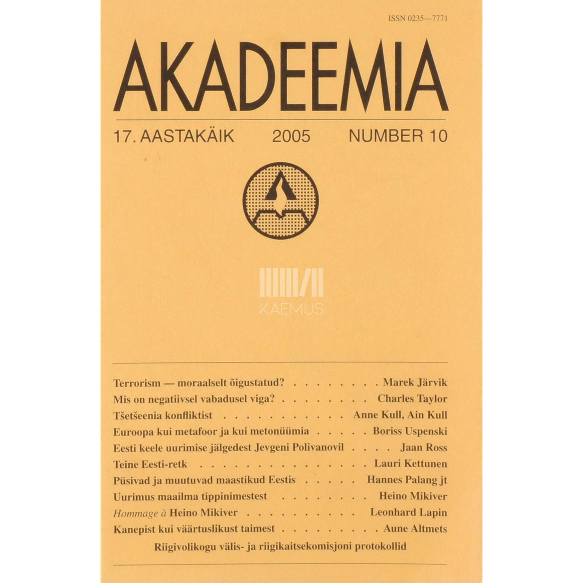 … - Akadeemia 10/2005