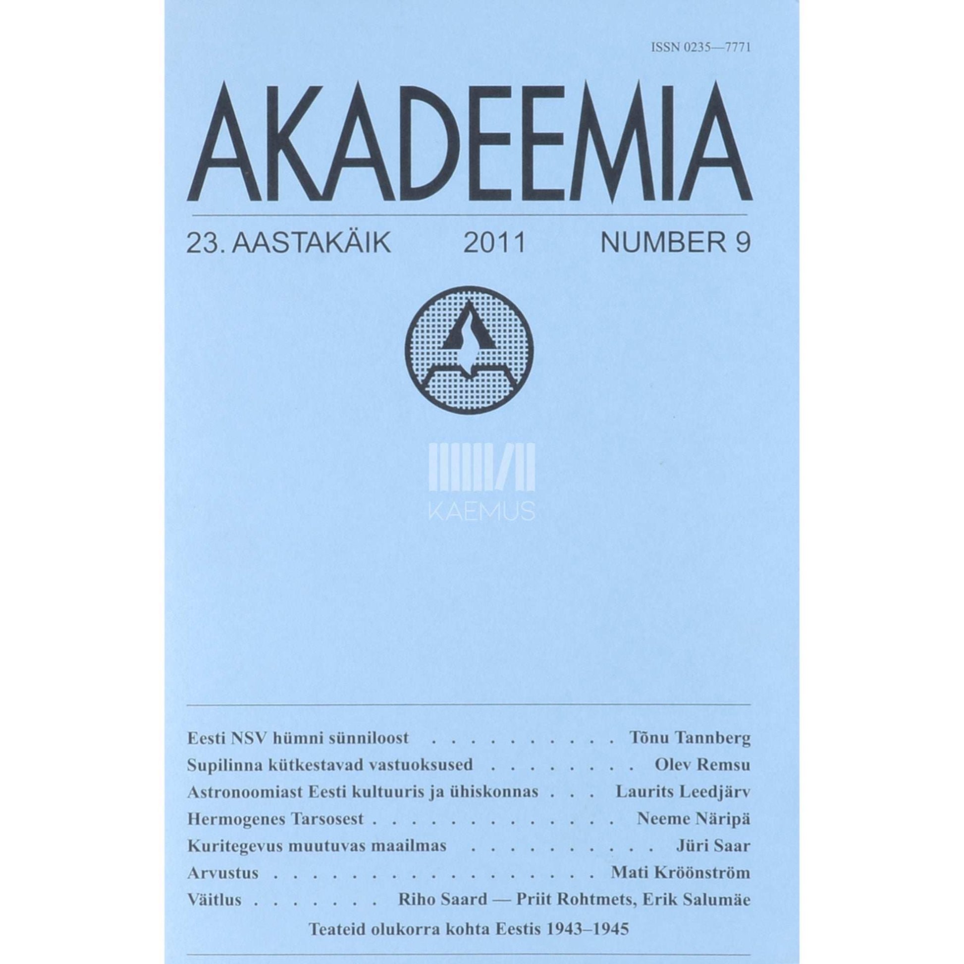 … - Akadeemia 9/2011