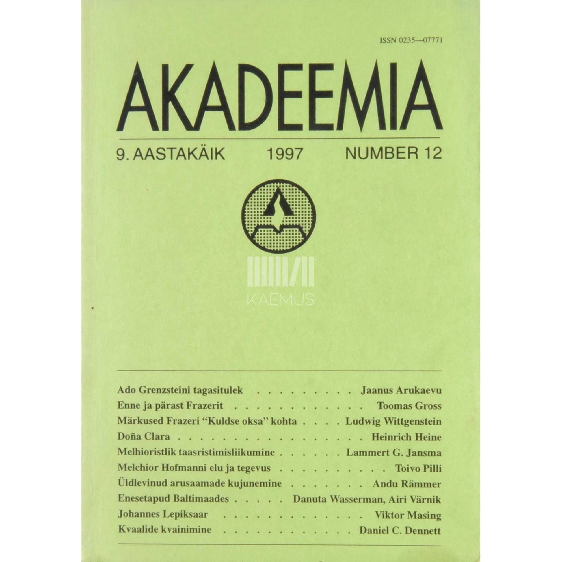 … - Akadeemia 12/1997