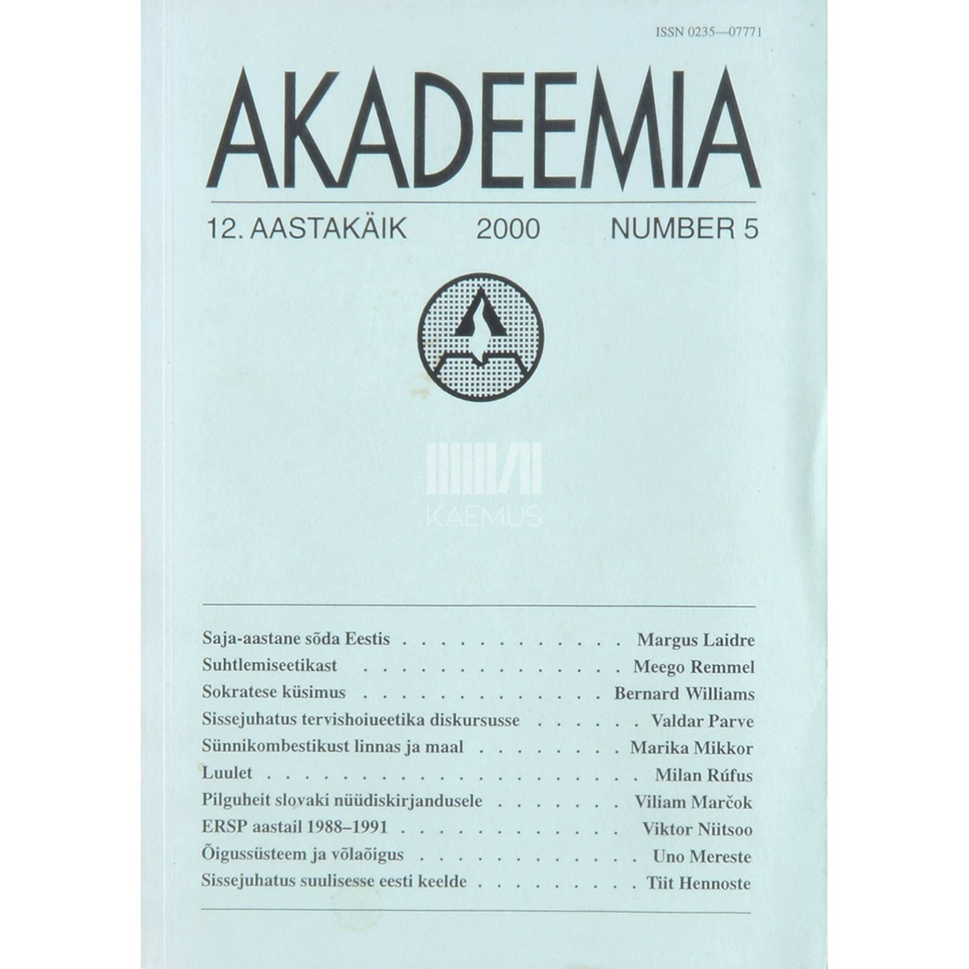 … - Akadeemia 5/2000