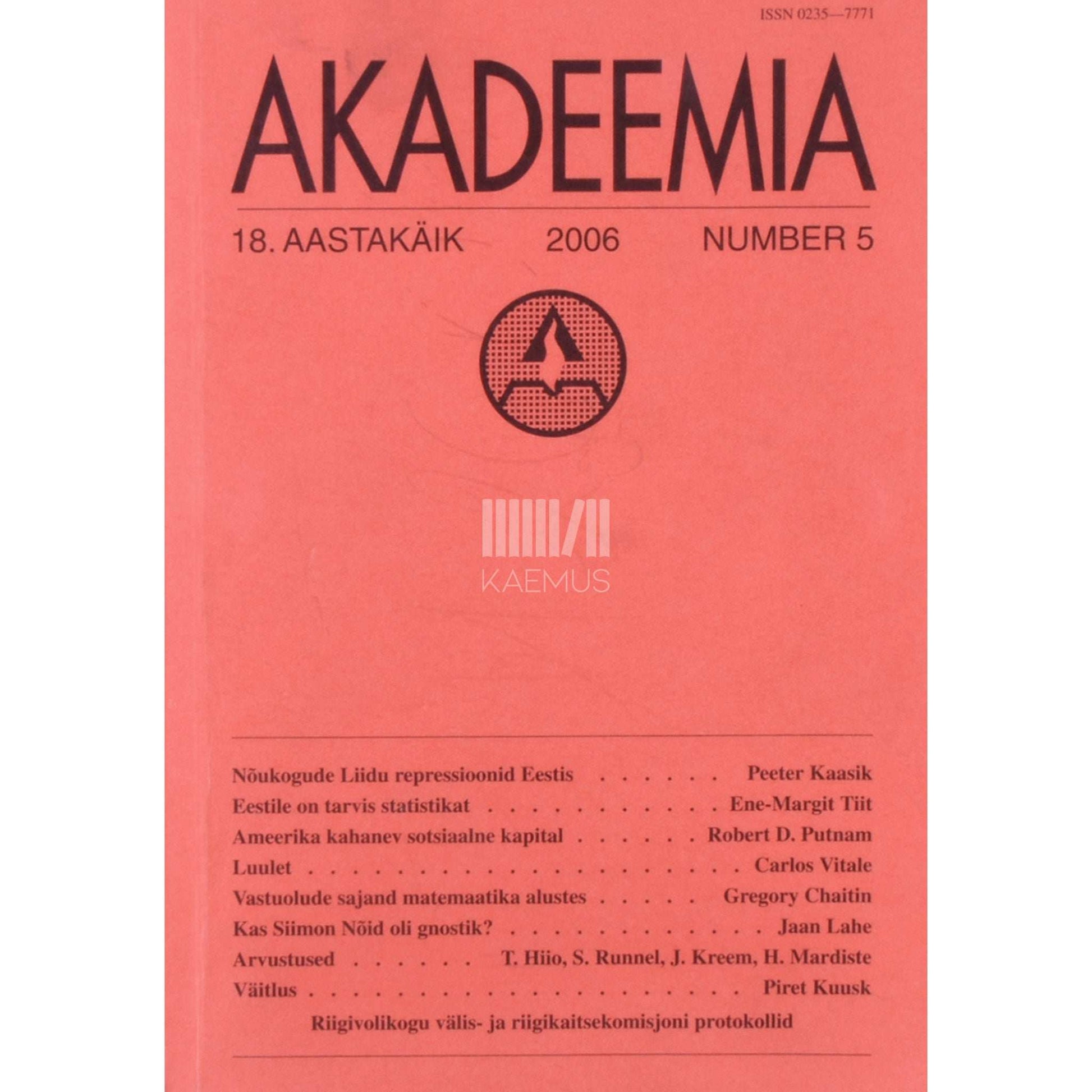 … - Akadeemia 5/2006