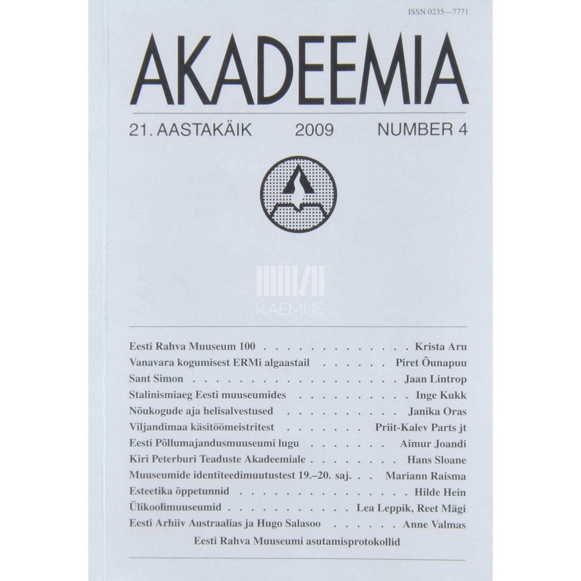 ... - Akadeemia 4/2009