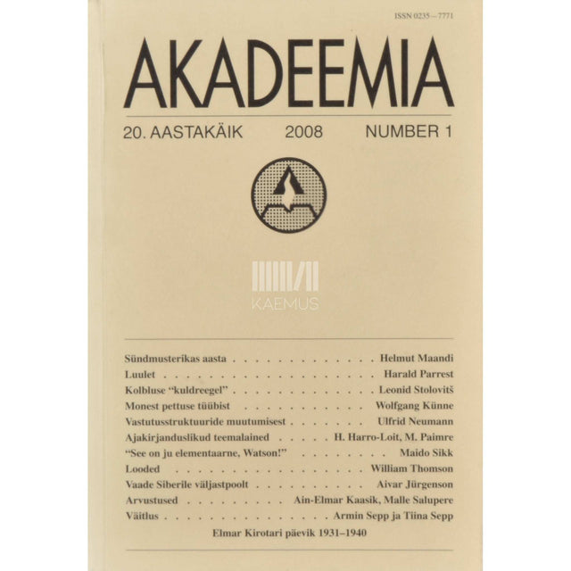 … - Akadeemia 1/2008